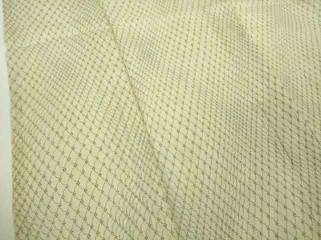 平和屋着物＊極上 夏物 本場小千谷ちぢみ 麻 小花網目文 反端付き 逸品 DZAA9165kh5