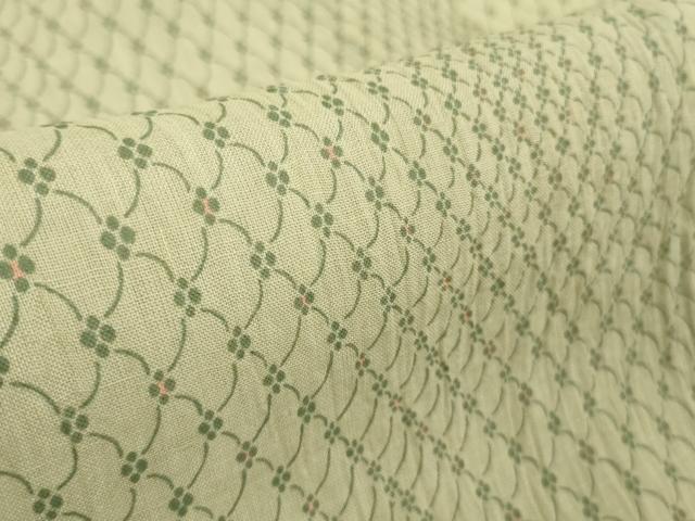 平和屋着物＊極上 夏物 本場小千谷ちぢみ 麻 小花網目文 反端付き 逸品 DZAA9165kh5