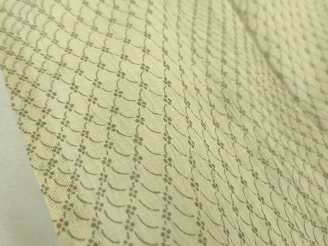 平和屋着物＊極上 夏物 本場小千谷ちぢみ 麻 小花網目文 反端付き 逸品 DZAA9165kh5