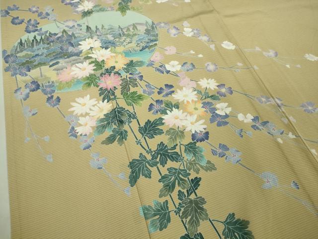 平和屋着物＊極上 夏物 十日町友禅作家 岡村蒼風 訪問着 絽 風景