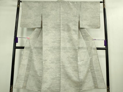 平和屋着物＊極上 夏物 越後夏結城物語 夏結城 100亀甲 御所解文 灰白色地 十日町白新染織謹製 証紙付き 逸品 DZAA9168kh5