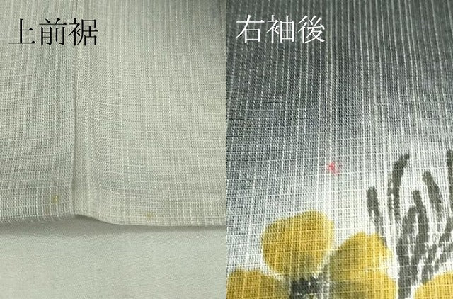 平和屋着物＊極上 夏物 訪問着 紗紬 手描き 枝花 濃藍色地 逸品 DZAA9169kh5