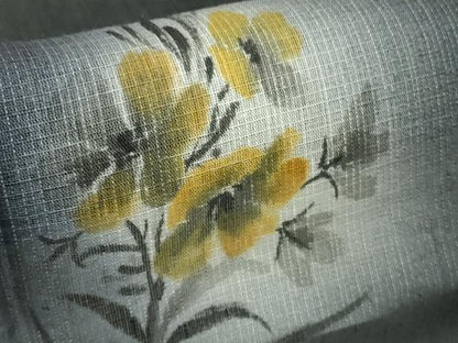 平和屋着物＊極上 夏物 訪問着 紗紬 手描き 枝花 濃藍色地 逸品 DZAA9169kh5