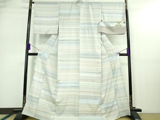 平和屋本店■極上　夏物　薩摩花織　紬　花織瑠璃ぼかし　大迫織物謹製　証紙付き　逸品　新品　DZAA9178kh5