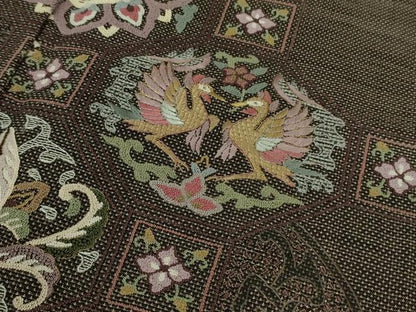 平和屋本店■極上　都喜ヱ門　本場大島紬　訪問着　スワトウ刺繍 相良刺繍 9マルキ 双鳥正倉院花文 金糸　藤絹織物謹製　逸品　DZAA9183kh5