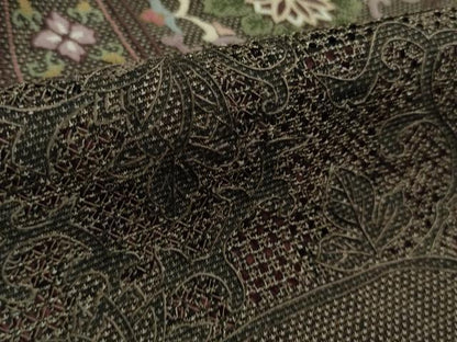 平和屋本店■極上　都喜ヱ門　本場大島紬　訪問着　スワトウ刺繍 相良刺繍 9マルキ 双鳥正倉院花文 金糸　藤絹織物謹製　逸品　DZAA9183kh5