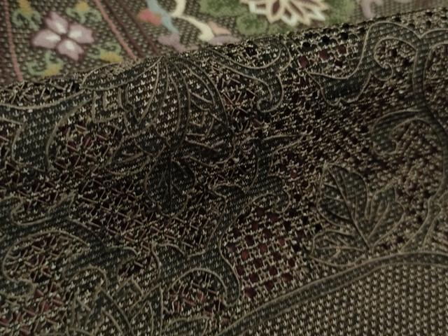 平和屋本店■極上　都喜ヱ門　本場大島紬　訪問着　スワトウ刺繍 相良刺繍 9マルキ 双鳥正倉院花文 金糸　藤絹織物謹製　逸品　DZAA9183kh5