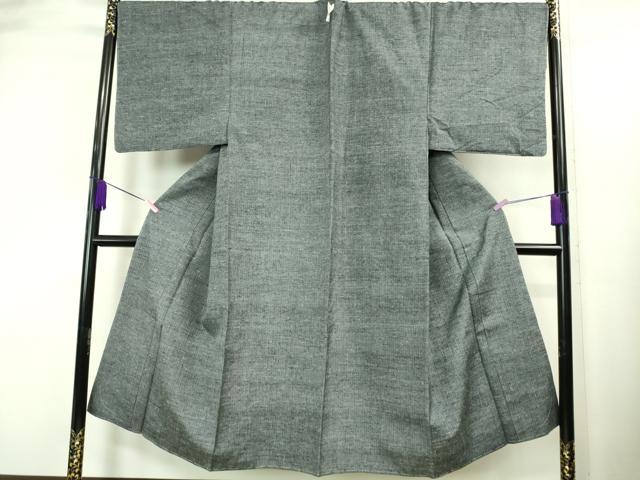 平和屋着物■極上　男性　紬　アンサンブル　長羽織　灰色　羽裏・鳥獣戯画　逸品　未使用　DZAA9202kh5