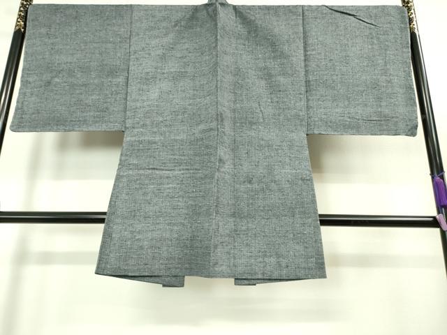平和屋着物■極上　男性　紬　アンサンブル　長羽織　灰色　羽裏・鳥獣戯画　逸品　未使用　DZAA9202kh5