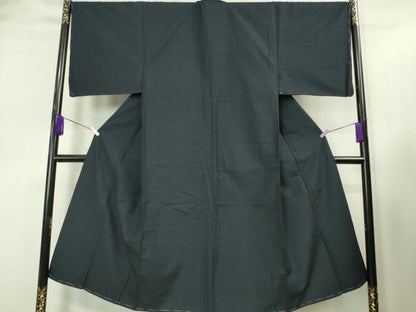 平和屋着物■極上 男性 紬 アンサンブル 長羽織 色無地 濃い藍墨茶色 逸品 未使用 DZAA9205kh5