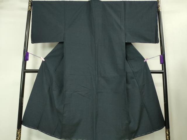 平和屋着物■極上 男性 紬 アンサンブル 長羽織 色無地 濃い藍墨茶色 逸品 未使用 DZAA9205kh5
