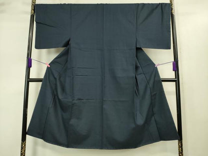 平和屋着物●極上　男性　お召　アンサンブル　濃藍色地　逸品　未使用　DZAA9207kh5