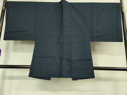 平和屋着物●極上　男性　お召　アンサンブル　濃藍色地　逸品　未使用　DZAA9207kh5
