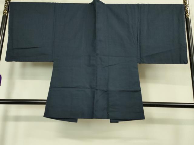 平和屋着物●極上　男性　お召　アンサンブル　濃藍色地　逸品　未使用　DZAA9207kh5