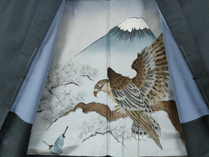 平和屋着物■極上　男性 本場大島紬 アンサンブル　キングサイズ　長襦袢(袷)・長羽織セット　100亀甲　総詰め　逸品　未使用　DZAA9217kh5