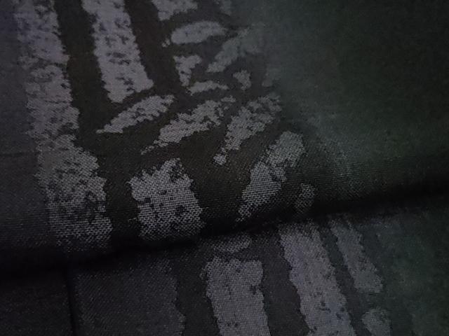 平和屋着物＊極上 夏物 紗紬 笹竹間道 黒地 逸品 DZAA9219kh5