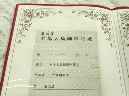 平和屋着物＊極上 夏物 本場大島紬 白大島 夏大島 大島紬美幸 マリンスノー 市田謹製 鑑定証付き 逸品 DZAA9220kh5