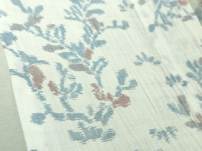 平和屋着物＊極上 夏物 本場小千谷ちぢみ 麻 草花文 白地 逸品 DZAA9223kh5