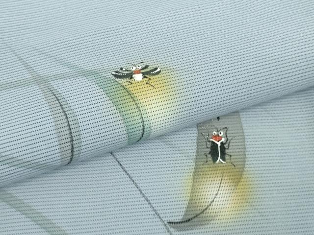 平和屋着物＊極上 夏物 訪問着 絽 手描き 蛍 青藤色地 暈し染め 金彩 洗える着物 逸品 DZAA9224kh5