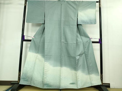 平和屋着物▽極上 石川県指定無形文化財 牛首紬 白山工房 手織り 訪問着 単衣 草葉文 逸品 未使用 DZAA9226kh5