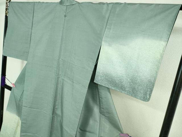 平和屋着物▽極上 石川県指定無形文化財 牛首紬 白山工房 手織り 訪問着 単衣 草葉文 逸品 未使用 DZAA9226kh5