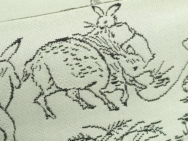 平和屋着物●極上　全通柄袋帯　鳥獣戯画　逸品　DZAA9252kh5