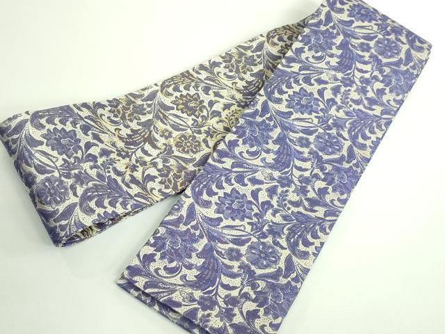 平和屋着物●極上 半幅帯 更紗花文 逸品 DZAA9268kh5