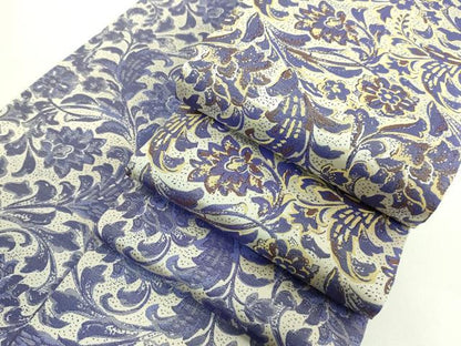 平和屋着物●極上 半幅帯 更紗花文 逸品 DZAA9268kh5