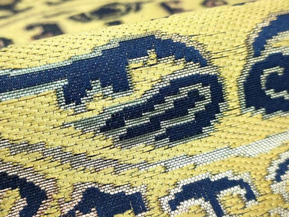 平和屋本店●極上 六通柄袋帯 龍村平蔵柄 円文白虎錦 金銀糸 濃藍色地 逸品 DZAA9302kh5