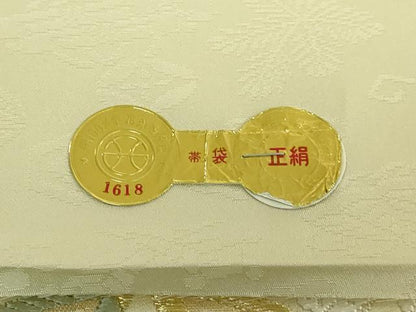 平和屋本店●極上　西陣　丸勇謹製　六通柄袋帯　唐織　百彩百花　冊子・共箱付き　逸品　未使用　DZAA9318kh6