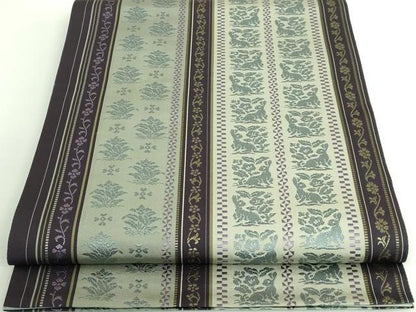 平和屋着物●極上　本場筑前博多織　全通柄袋帯　献上花兎　逸品　DZAA9337kh5