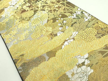 平和屋着物●極上　西陣　川島織物　六通柄　本袋帯　草花文　金銀糸　逸品　DZAA9339kh5