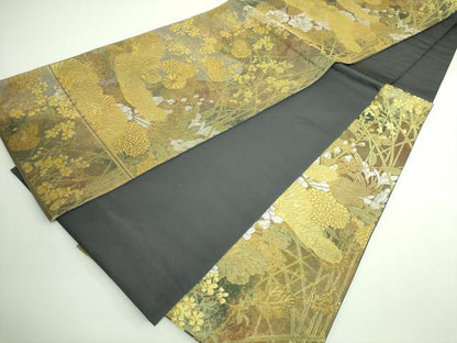 平和屋着物●極上　西陣　川島織物　六通柄　本袋帯　草花文　金銀糸　逸品　DZAA9339kh5