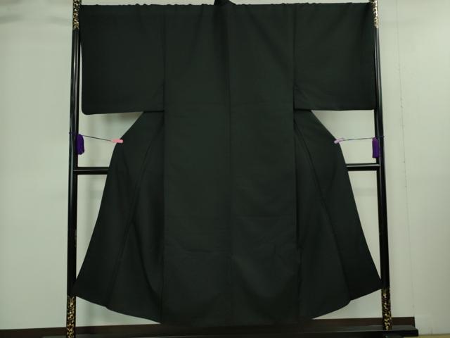 平和屋着物■極上 男性 色無地 紋付き羽織・行灯袴セット キングサイズ 長羽織 舞台衣装 成人式 黒地 洗える着物 逸品 DZAA9355kh5