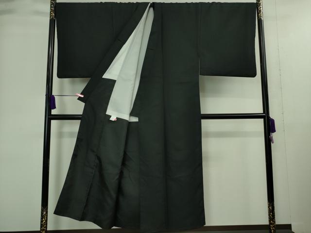 平和屋着物■極上 男性 色無地 紋付き羽織・行灯袴セット キングサイズ 長羽織 舞台衣装 成人式 黒地 洗える着物 逸品 DZAA9355kh5