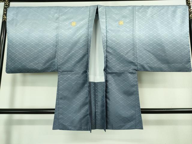 平和屋着物■極上　男性　色無地　紋付き羽織・行灯袴セット　舞台衣装　花菱地紋　洗える着物　逸品　DZAA9357kh5