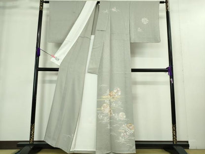 平和屋着物▽極上 洗える最高級着物 ＜英＞はなぶさ謹製 訪問着 単衣 雪輪花文 金彩 たとう紙付き 逸品 DZAA9361kh5