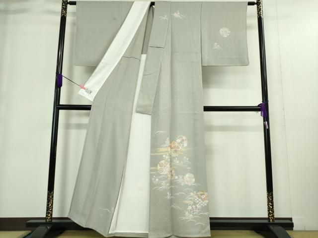 平和屋着物▽極上 洗える最高級着物 ＜英＞はなぶさ謹製 訪問着 単衣 雪輪花文 金彩 たとう紙付き 逸品 DZAA9361kh5