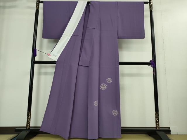 平和屋着物▽極上 洗える最高級着物 ＜英＞はなぶさ謹製 色留袖 単衣 総刺繍 草花丸文 江戸紫絽地 たとう紙付き 逸品 DZAA9362kh5