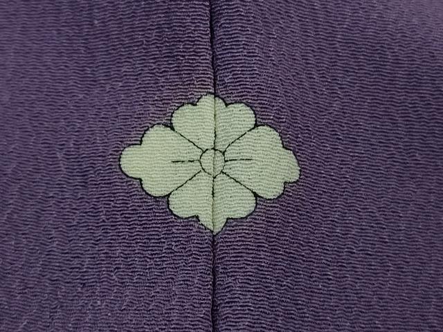 平和屋着物▽極上 洗える最高級着物 ＜英＞はなぶさ謹製 色留袖 単衣 総刺繍 草花丸文 江戸紫絽地 たとう紙付き 逸品 DZAA9362kh5