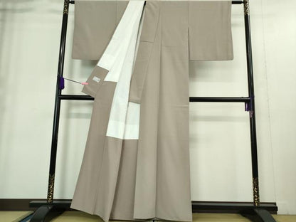 平和屋着物■極上　洗える最高級着物　＜英＞はなぶさ謹製　色無地　薄柿色　たとう紙付き　逸品　DZAA9363kh5
