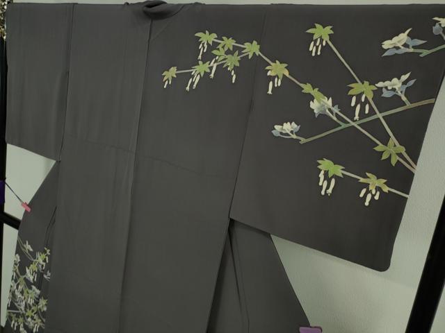 平和屋本店■極上　本加賀友禅作家　前川哲也　訪問着　釣鐘草　紫苑色地　逸品　DZAA9367kh5