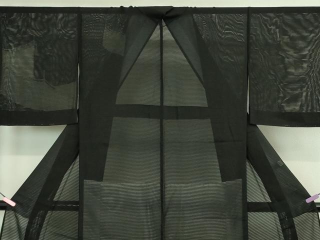 平和屋着物＊極上 夏物 訪問着 紗 幔幕 黒地 金彩 逸品 未使用 DZAA9371kh5