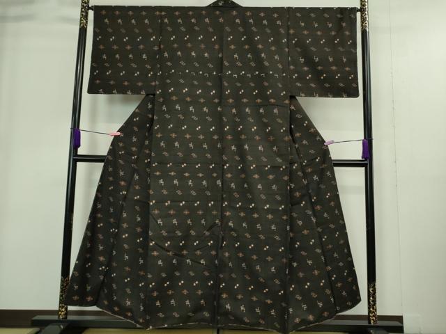 平和屋着物■極上　国指定重要無形文化財　本場久米島紬　手織　逸品　DZAA9375kh5