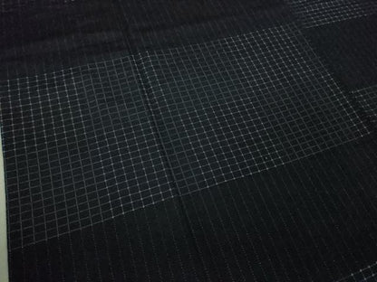 平和屋着物▽極上 男性 三代目市三郎 紬 雅生紬會 キングサイズ 単衣 煌 濃紺地 証紙付き 逸品 未使用 DZAA9387kh5