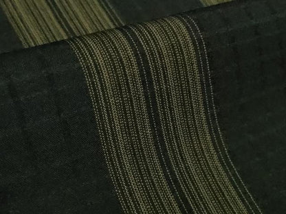 平和屋着物＊極上 夏物 紗紬 間道 黒地 逸品 DZAA9393kh5