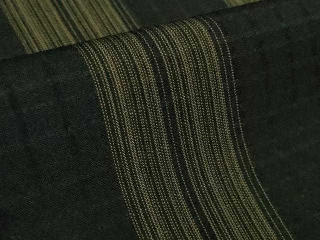 平和屋着物＊極上 夏物 紗紬 間道 黒地 逸品 DZAA9393kh5