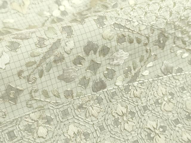 平和屋本店▽極上　中国三大刺繍 スワトウ刺繍 汕頭刺繍 総刺繍 本場縞大島紬 単衣 道長名物裂花文 ロング丈　逸品　未使用　DZAA9401kh5