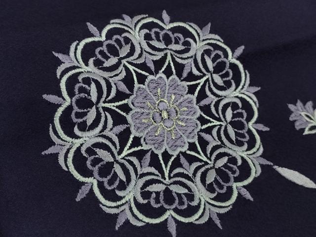 平和屋本店■極上 山口美術織物 皇室 伊勢神宮御用 西陣織 訪問着 総刺繍 正倉院花文 深紫色地 暈し染め　銀糸　逸品　未使用　DZAA9403kh5