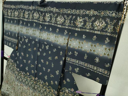 平和屋本店■極上　中国三大刺繍　汕頭刺繍　スワトウ刺繍　訪問着　双鳥花唐草文　暈し染め　ロング丈　逸品　DZAA9408kh5